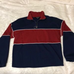Red and Blue Striped Pullover